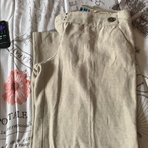 Wide leg linen pants